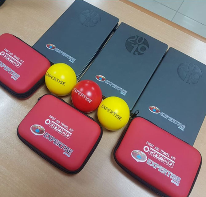 UV Printed Stress Balls, Notebooks and Bandage Kits